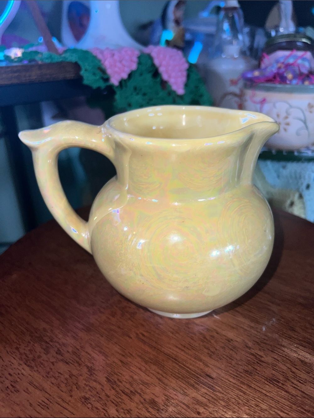 MCM Stanford Pottery Co. Pantry Parade lusterware creamer 1950s